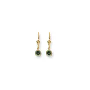 14k Yellow Gold 5mm Emerald leverback Earrings