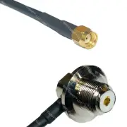 RFC195 RP-SMA MALE to UHF Female Angle Bulk Coax RF Cable USA-Ship Lot