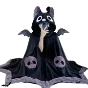 NNETM Chill-Proof Cozy Bat-Themed Hooded Wearable Blanket