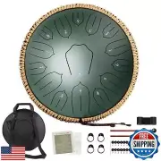 Steel Tongue Drum, 14 Inch 15 Notes Rain Drum for Outside, Hand Pan Drum with