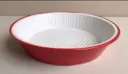 Brand NEW Crate & Barrel "Foil" Pie Dish Plate Red