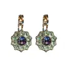 Mariana Earrings Dainty Floral Aquamarine & Tanzanite Austrian Crystals Fairy...