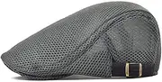 [LANGING] 1Pcs Men Breathable mesh Summer Hat Beret Ivy Cap Cabbie Flat Cap Adjustable