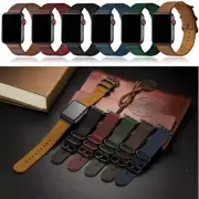 Cowhide Leather Band Strap for Apple Watch 9 8 7 6 5 SE Ultra 2 40/44/41/45/49mm