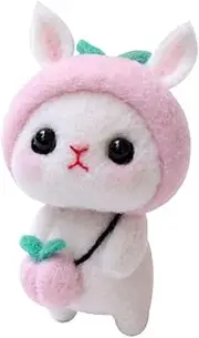 Beatifufu Fun Plush Cartoon Rabbit Needle Felting Kit DIY Wool Craft Supplies for Adults Art Project for Home Easy Instructions Creative Enthusiasts