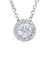 Nephora 14K 0.23 ct. tw. Diamond Solitaire Halo Necklace