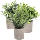 3 Pcs Artificial Potted Plant Office Fake Bonsai Eucalyptus Decor