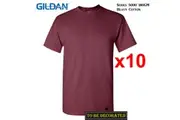 10 Packs Gildan T-SHIRT Basic Tee S - 5XL Small Big Men Heavy Cotton (Maroon)