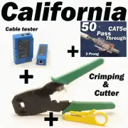 Cable Tester Crimper RJ45 CAT5e 50pcs Pass Through Network Cable Connector Plug