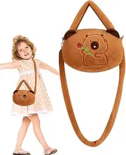 [Generic] Capybara Plush Bag, Cute Plush Animal Shoulder Tote, (27x20cm/10.63x7.87 inches) Soft and Trendy, Adorable Capybara Design, Lightweight and Spacious