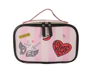 Striped love care storage bag portable portable storage bag, made of PU