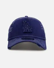 [New Era] New Era Los Angeles Dodgers 'Distressed And Worn' 9forty A-frame Casual Strapback Blue - Size ONE ONE Blue