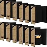 HAUTOCO 12 Pack Trifold Poster Board 26'' x 15.74'' Medium Tri Fold Project Boards Black Corrugated Presentation Cardboard for Science Fairs, School Projects, Event Displays, Business