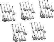 Gatuida 40 Pcs Fine Mesh Slotted Spoon Small Household Spoon for Cooking Catering Buffet Stainless Steel Design