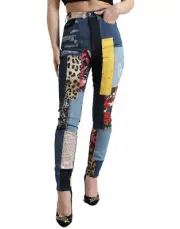 Dolce & Gabbana Vibrant Patchwork Skinny Women's Jeans Authentic