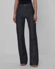 $248 7 For All Mankind Women's Blue Mid-Rise Printed Logo Bootcut Jean Pants 25