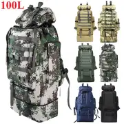 100L Large Tactical Military Backpack Waterproof Rucksack Hiking Laptop Backpack