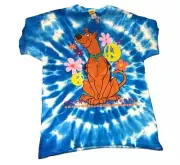 Vintage DEADSTOCK Scooby-Doo Cartoon Network Blue Tie dye Graphic T-shirt XL NWT
