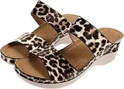 [CONGARTENO] Leopard Print Sandals Summer Beach Casual Slides Fashionable Comfortable