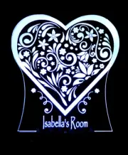 Love Heart Mandala Personalised 3D LED Night Light Colour Changing Room Lamp