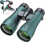 12X50 UHD Binoculars for Adults High Powered with Phone Adapter, Super Bright IPX7 Waterproof Binoculars with BAK4 Prisms, Professional Binoculars for Hunting Bird Watching Stargazing Safari Travel
