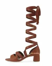US$850 MIU MIU Model CUOIO Made in ITALY Gladiator Sandals Shoes LEATHER Sz 38