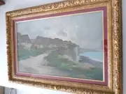 Watercolor Augustin MALLET 1896 Landscape Cliffs Seaside (18255)