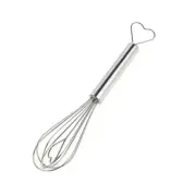 Mini Favor Heart Metal Whisk, Silver, 6-1/2-inch