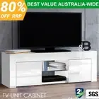 Artiss 130cm High Gloss TV Stand Entertainment Unit Storage Cabinet Tempered