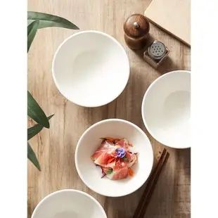 北歐風簡約白色米飯碗家用高顏值好看的精致斗笠防燙小湯碗陶瓷