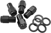 Aeroflow 0.750 Shank Closed Wheel Nuts M12 x 1.25m Black Set Of 5