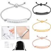 Stainless Steel Rhinestone Bar Cremation Ashes Jewellery Small Urns Bracelets