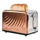 Toaster 2 Slice, Retro Cream White Stainless Steel Toaster with Defrost Bagel