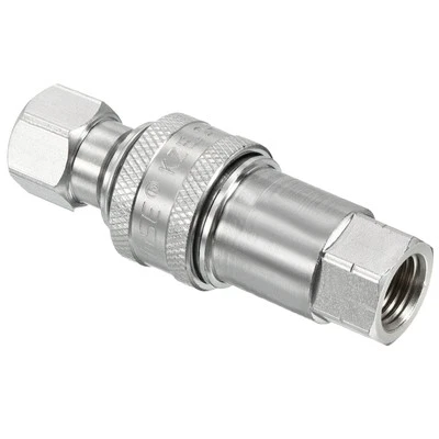 Hydraulic Quick Connect Coupler, for Construction Agriculture, Silver