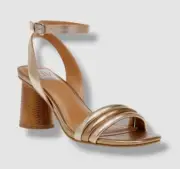 Dolce Vita Women's Gold Fleck Two-Piece Ankle-Strap City Sandals Shoe Size 5