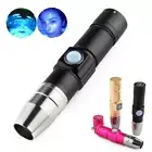 365nm Led UV Flashlight Torch Light USB battery Ultra Violet lamp Blacklight