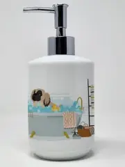 Cream Pekingese Ceramic Soap Dispenser Hand Soap Dispenser Pump Bottles for