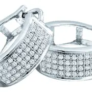 1/4CT-Diamond FASHION HIGH HOOPS EARRING