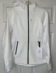 Lululemon Cross Chill Repelshell Hooded Jacket White Full-Zip Pockets Running 8