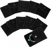 [BOLNEY] Velvet Jewelry Storage Bags Gift Bag,10Pcs Velvet Jewelry Pouches with Snap Button,Velvet Jewelry Pouch Jewelry Gift Bags with Snap Button,Jewelry Pouch Bags Velvet Jewelry Bags with Snap Button,Black