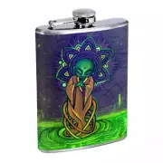 Zen Alien Em4 Flask 8oz Stainless Steel Hip Drinking Whiskey