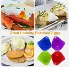 4 Pcs Egg Poachers Silicone BPA Free Non-Stick Poached Maker Microwave Stovetop
