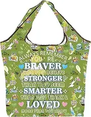 AKTAP Fairy Tale Gifts Tink-r Bell Inspired Foldable Reusable Grocery Bags for Movie Fans You're Braver Than You Believe