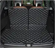 Car Cargo Liners for Volvo for XC90 2015 2016 2017 2018 2019 2020 2021 2022 2023 2021 2025 Custom Car Styling Trunk Main Mats Trunk Carpets(Black Beige-B)