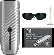 INIA Laser Hair Removal for Women and Men, IPL Hair Removal Device with Sapphire Ice-Cooling, Double Effectiveness & 5 Flashes per Second for Long-Lasting and Nearly Painless Results