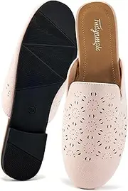 [FUDYNMALC] Womens Mules Flats Shoes: Casual Closed Toe Suede Backless Loafers Comfortable Dressy Slip-on Slides Mules