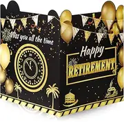 NQEUEPN Retirement Greeting Card, Large Retirement Party Decorations Card with Envelope and Ribbon Giant Retired Guest Book Greeting Card Farewell Retired Card Gifts for Men Women