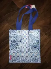 Lilly Pulitzer Blue HIGH MANETENANCE MARKET SHOPPER TOTE Reusable Grocery NWT