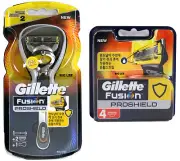 Gillette Fusion PROSHIELD 1 Razor Handle With Stand + 6 Blades Cartridges
