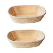 2PK Brunswick Bakers Oval Rattan 25cm Bread Banneton Basket Sourdough Basket
